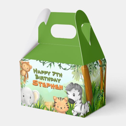 Safari Birthday Party Geschenkschachtel (Rückseite)