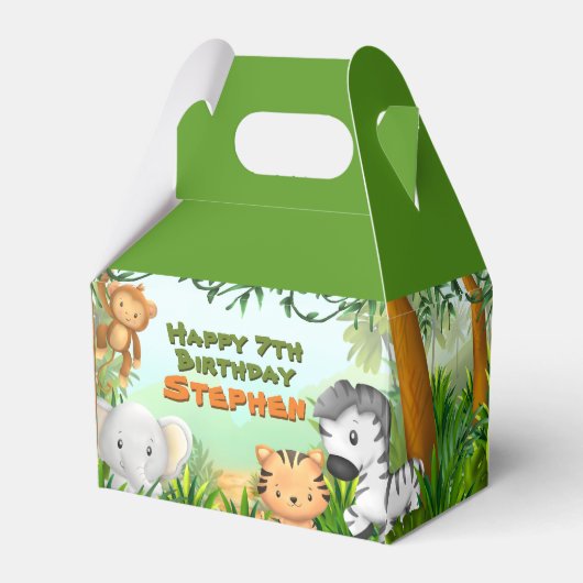 Safari Birthday Party Geschenkschachtel (Vorderseite)