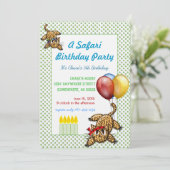 Safari Birthday Party Leopard Einladung