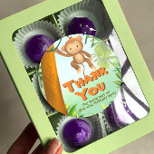Safari Birthday Party - Monkey Runder Aufkleber
