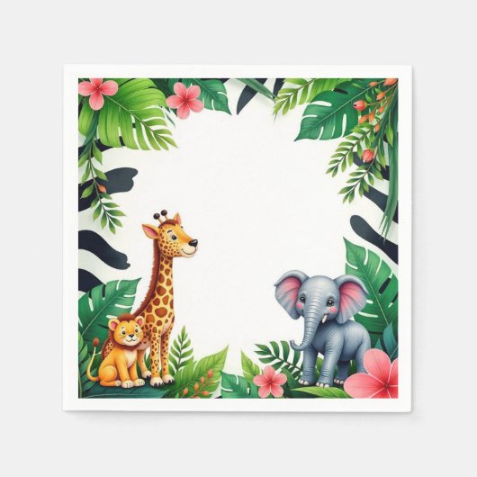 Safari Birthday Party Paper Teller Serviette (Vorderseite)