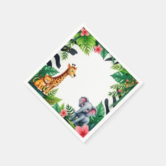 Safari Birthday Party Paper Teller Serviette (Ecke)