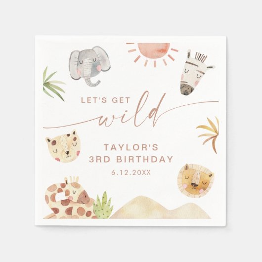 SAFARI Birthday Party Serviette (Vorderseite)