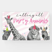 Safari Birthday rufen alle Tiere an Banner (Horizontal)