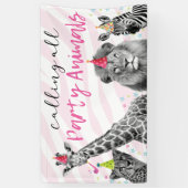 Safari Birthday rufen alle Tiere an Banner (Vertikal)