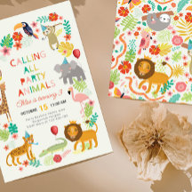 Safari Birthfay Party Invite, Jungle Safari Party