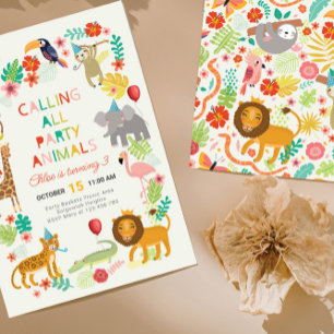Safari Birthfay Party Invite, Jungle Safari Party Einladung