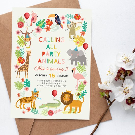 Safari Birthfay Party Invite, Jungle Safari Party Einladung