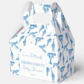 Safari-Blue-Toile-Giraffe-Babydusche mit Monogramm Geschenkschachtel (Vorderseite)