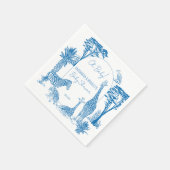 Safari-Blue-Toile-Giraffe-Babydusche mit Monogramm Serviette (Ecke)