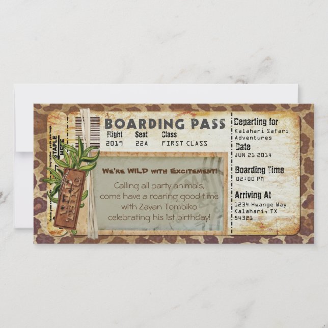 Safari Boarding Pass (Vorderseite)