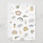 Safari Boho Jungle Baby Dusche Einladung (Rückseite)