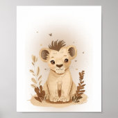 Safari Boho Neutral Lion Nursery Kids Poster (Vorne)