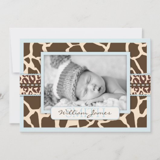 Safari Boy Announcement Card Ankündigung (Vorderseite)