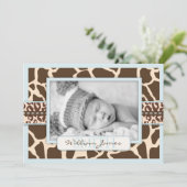 Safari Boy Announcement Card Ankündigung (Stehend Vorderseite)