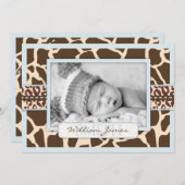 Safari Boy Announcement Card Ankündigung (Vorne/Hinten)