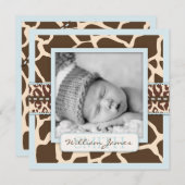 Safari Boy Announcement Square Ankündigung (Vorne/Hinten)