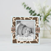 Safari Boy Announcement Square Ankündigung (Stehend Vorderseite)