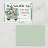 Safari Boy Baby Duschdusche Windeln Raffle Begleitkarte (Vorne/Hinten)