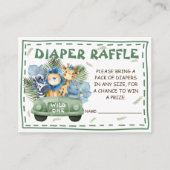 Safari Boy Baby Duschdusche Windeln Raffle Begleitkarte (Vorderseite)