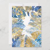 Safari Boy Baby Dusche Blue Gold Einladung (Rückseite)