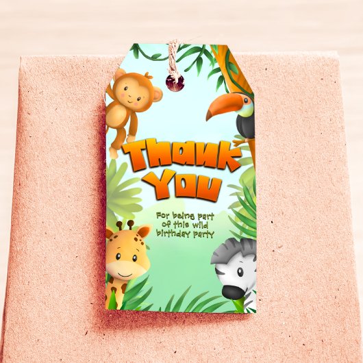 Safari Boy Birthday Gift Tag - Gefallen Tag Geschenkanhänger