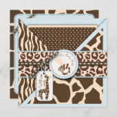 Safari Boy Einladung Square_bpimentel (Vorne/Hinten)