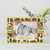 Safari Boy Green Announcement Card Ankündigung (Stehend Vorderseite)