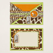 Safari Boy Green Gift Tag (Vorne & Hinten)