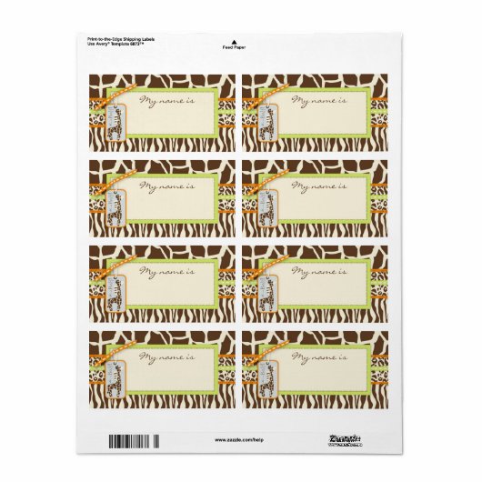 Safari Boy Green Name Tag (Vorne)