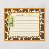 Safari Boy Orange Advice Card (Rückseite)