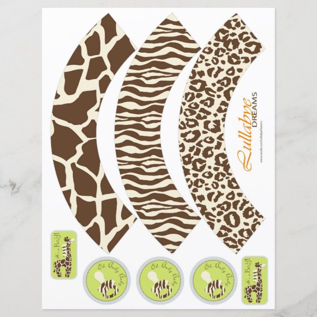 Safari Boy Orange Cupcake Wrappers (Vorderseite)