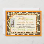 Safari Boy Orange Einladungskarte 2 Einladung (Rückseite)