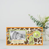 Safari Boy Orange Foto Card Ankündigung (Stehend Vorderseite)