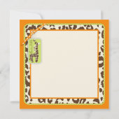 Safari Boy Orange Square Einladung (Rückseite)