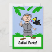 Safari Boy & Toucan Jungle Thema Einladung (Vorderseite)