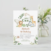 Safari Boy Wild One Geburtstag Einladung (Stehend Vorderseite)