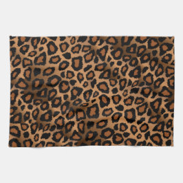 Safari Brown Leopard Animal Print Handtuch