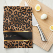 Safari Brown Leopard - Anpassen Geschirrtuch (Viertel Falte)