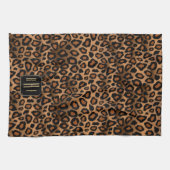 Safari Brown Leopard - Monogram Kittuch Geschirrtuch (Horizontal)