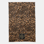 Safari Brown Leopard - Monogram Kittuch Geschirrtuch (Vertikal)