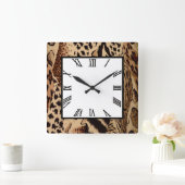 Safari Brown Quadratische Wanduhr (Zuhause)