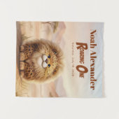Safari Brüllender Eins Fluffiger Leopard Geburtsta Wandteppich (Vorderseite (Horizontal))