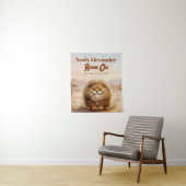 Safari Brüllender Eins Fluffiger Leopard Geburtsta Wandteppich (Beispiel)