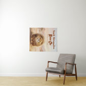 Safari Brüllender Eins Fluffiger Leopard Geburtsta Wandteppich (Beispiel (Horizontal))