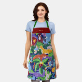 Safari, bunte Wildtiere, Schürze (Getragen)