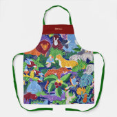 Safari, bunte Wildtiere, Schürze (Vorderseite)