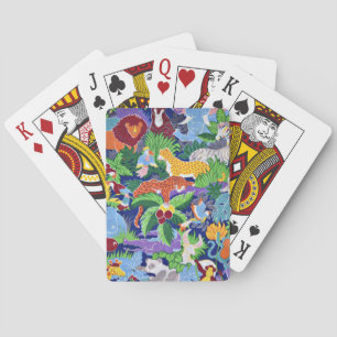 Safari, bunte Wildtiere, Spielkarten