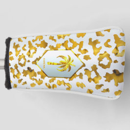 Safari Chic Gold Leopard Print Putter  Golf Headcover