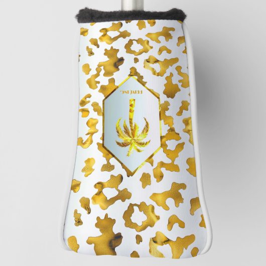 Safari Chic Gold Leopard Print Putter  Golf Headcover (Rotieren 90)